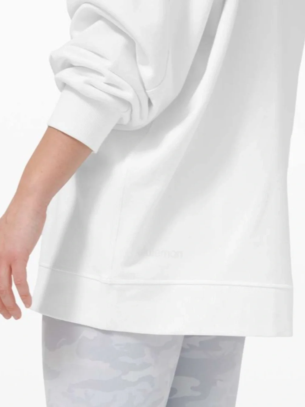 Lululemon Perfectly Oversized Crew Cotton Terry Sweatshirt Crewneck White Large
